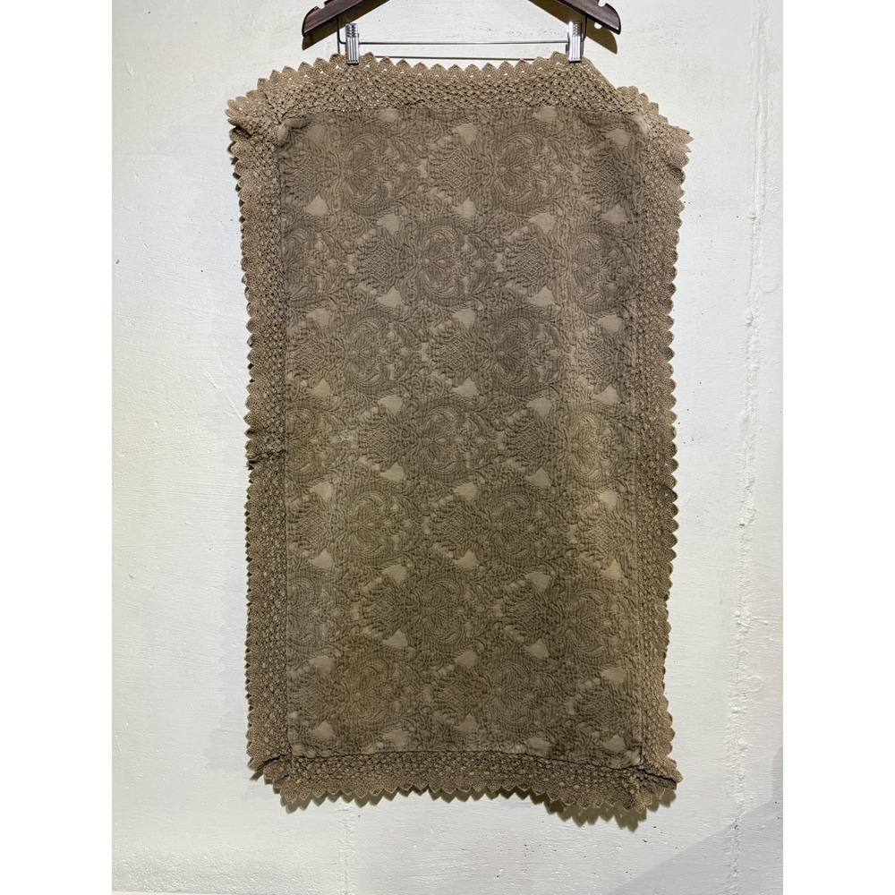 Soft Surroundings King Shams Pair 2 Taupe Cotton Matelasse Crochet Lace Portugal